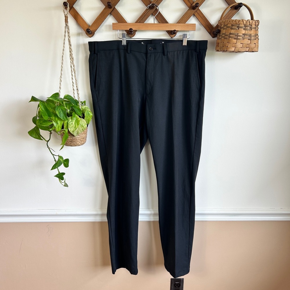 Lauren Ralph Lauren Mens Black Stretch Dress Pants Career Business
